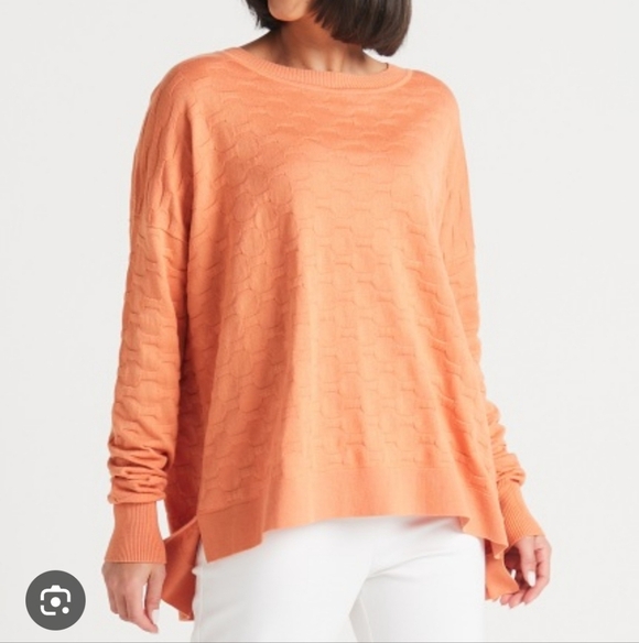 Planet By Lauren G Honeycomb Baby Pink One Size Oversized Knit Sweater - Picture 7 of 8